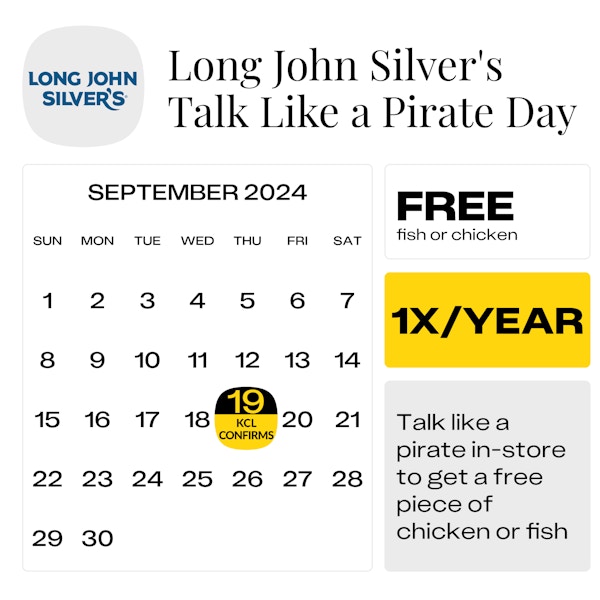 Long John Silver's Talk Like a Pirate Day How to Get Free Food The