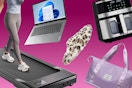walking pad, Lenovo laptop, slippers, duffle bag, air fryer