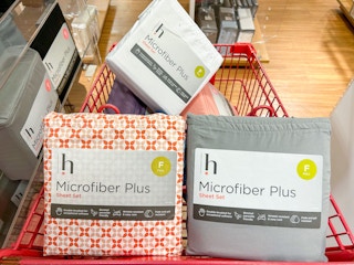 microfiber sheet sets in a shopping cart