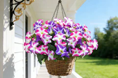 artificial flowers hanging outdoors