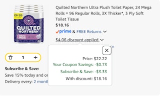 quilted northern Amazon receipt