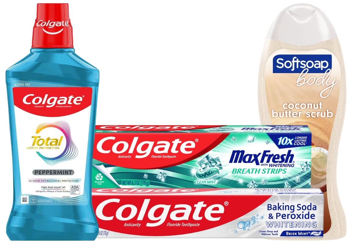 2 Softsoap + 5 Colgate Products