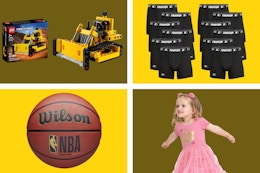 Lego Set, Wilson Basketball, Men's briefs & a toddler tutu dress