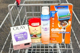 shopping cart with P&G products