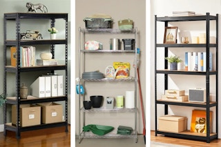 walmart storage shelving collage