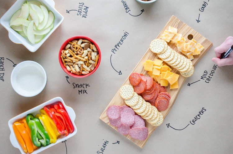 Make cleaning up easy by covering your tables with kraft paper.