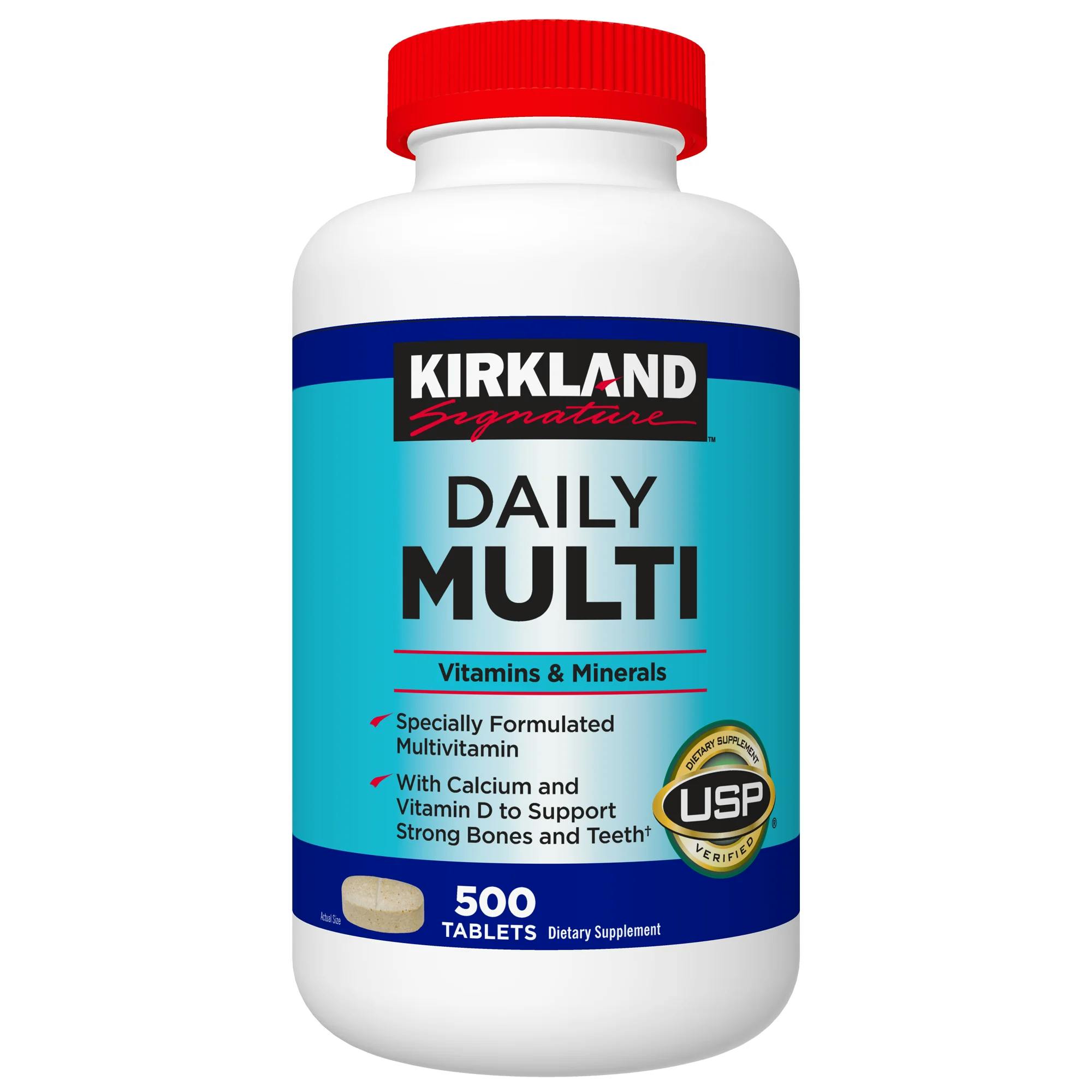 5 Kirkland Signature Vitamin Bottles