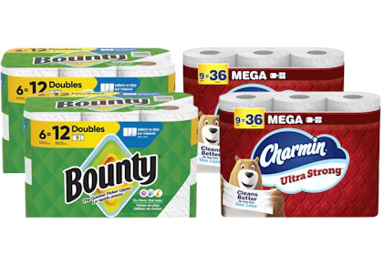 2 Bounty + 2 Charmin