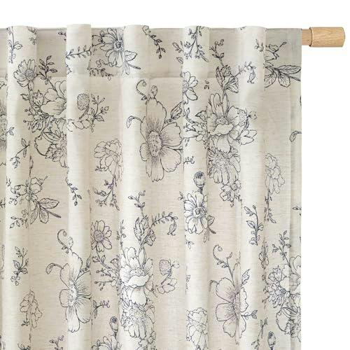Vintage Floral Linen Curtains