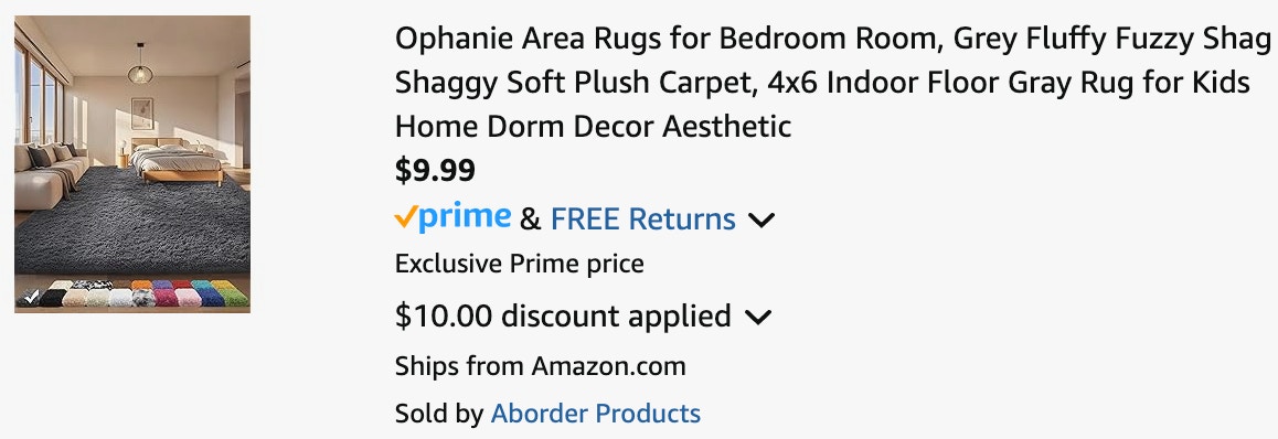 a cart ending in $9.99