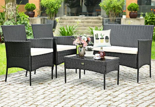 wicker patio conversation set