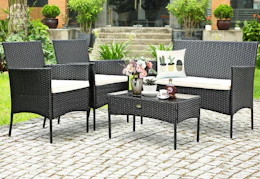 wicker patio conversation set