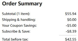 an amazon order summary ending in $42.55