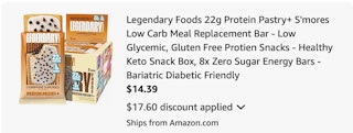 protien pastry Amazon receipt