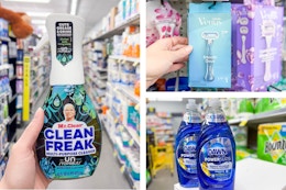 dollar general mr. clean, venus, dawn 3-photo collage