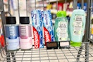 shopping cart with love beauty and planet, colgate, maybelline, garnier