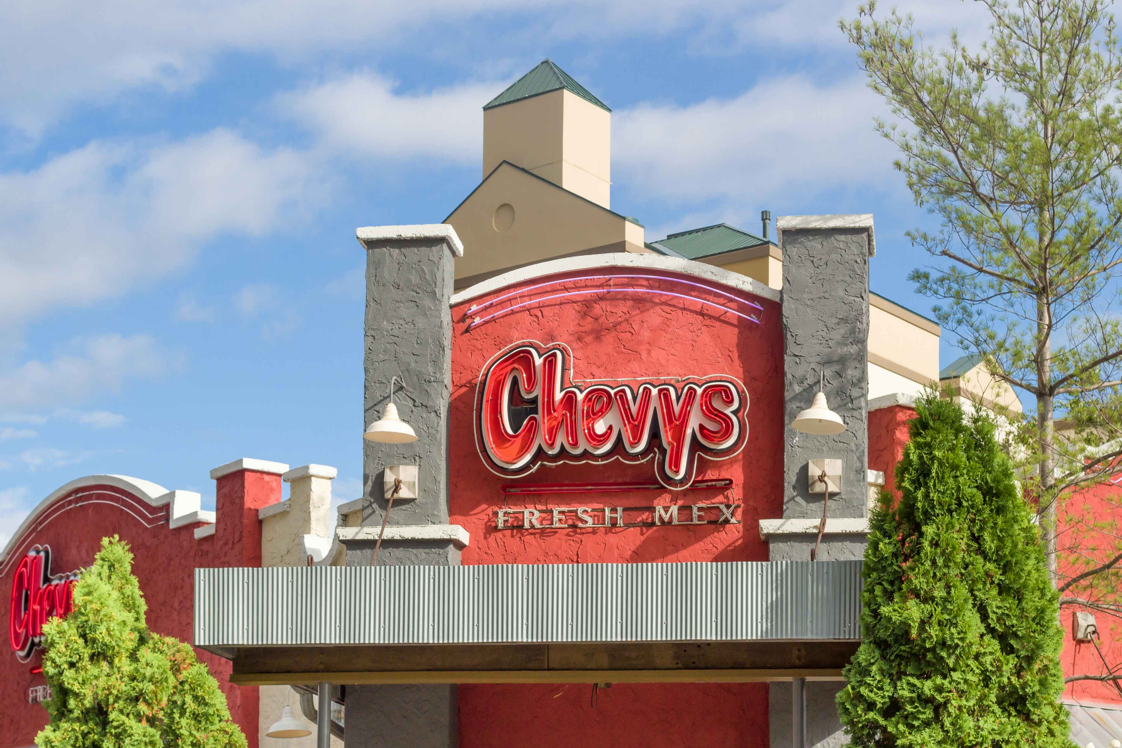Chevy's Fresh Mex restaurant exterior and logo in Minnesota.