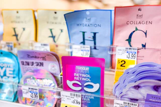 mask bar with sheet and eye masks in cvs