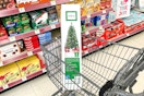 christmas tree box in walgreens cart