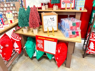 kroger christmas clearance display with signage