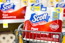 scott paper towels 6 roll pack in a walgreens cart