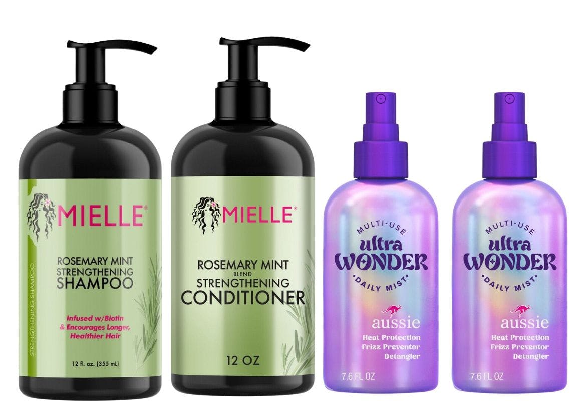 2 Mielle + 2 Aussie Products