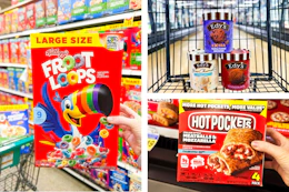 cereal ice cream pizza collage