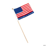 Small Memorial Day Cloth Flags 12-Pack
