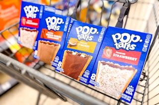 4 boxes of pop-tarts in a cart