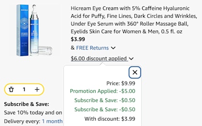 Eye cream cart