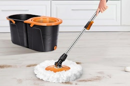 Spin Mop and Bucket, Just $21.99 on Amazon card image