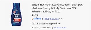 Selsun Amazon receipt