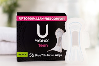 56-count pad box being displayed on counter