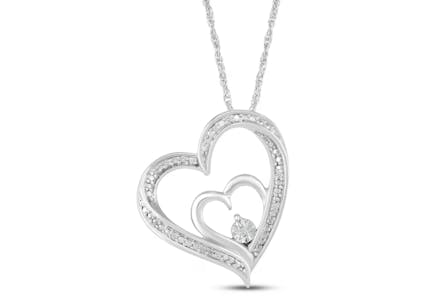 Kay Jewelers Diamond Heart Sterling Silver Necklace