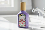 Gucci Flora Gorgeous Magnolia bottle on bathroom counter