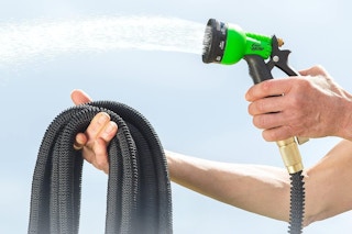 spraying garden hose