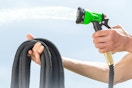 spraying garden hose