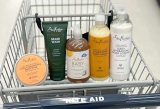 five sheamoisture products in rite aid shopping cart