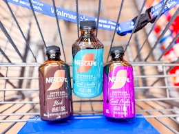 3 Nescafe Concentrates in Walmart shopping cart