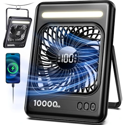 Portable Travel Fan, 10000mAh