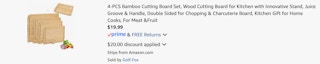 Amazon Bamboo Cutting Board 4-Piece Set 2025 2