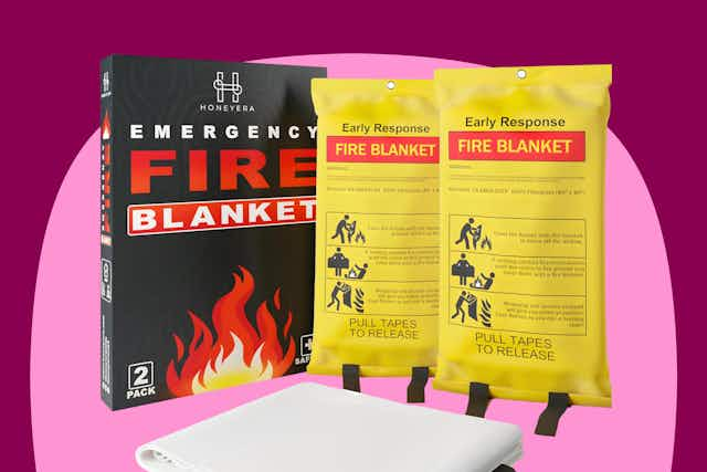 Emergency Fire Blankets 2-Pack, Just $13.22 on Amazon card image