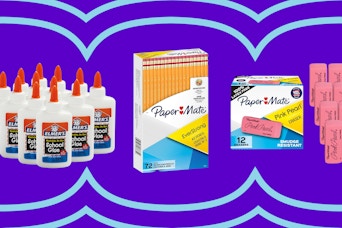 School supplies collage