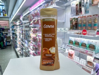caress body wash on shelf