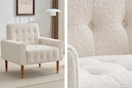 2 lifestyle images of the Christopher Knight Accent Chair (one close up shot of the fabric)