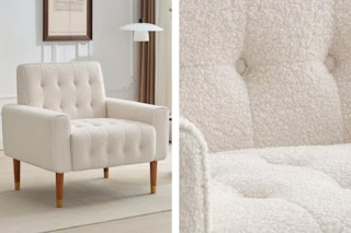 2 lifestyle images of the Christopher Knight Accent Chair (one close up shot of the fabric)
