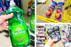 dollar general palmolive, axe, planters 3-photo collage