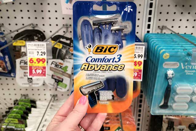 Bic Comfort3 Advance Razors, Only $1.49 at Kroger card image
