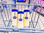 3 Vaseline lotions in Walmart shopping cart