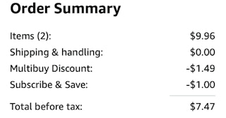 2 Blue Buffalo Wilderness Amazon Receipt